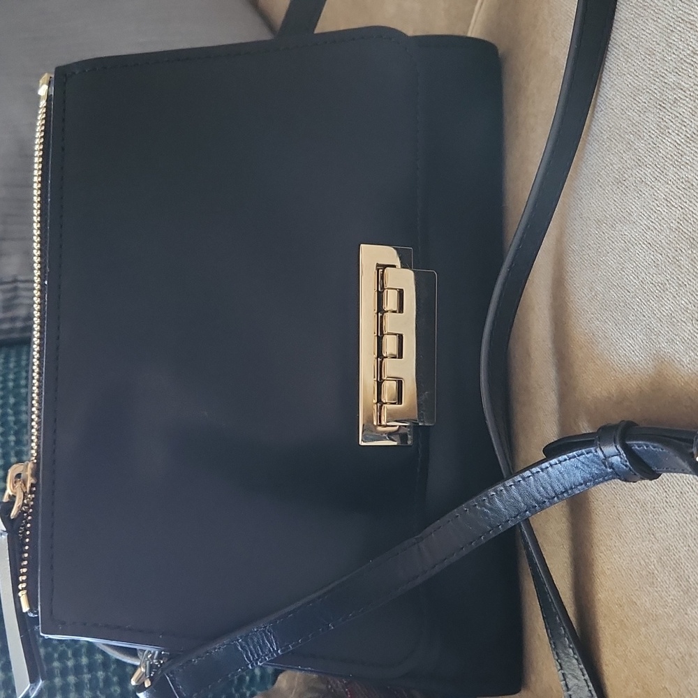 Zac Posen Midnight Crossbody Bag with Gold Hardware